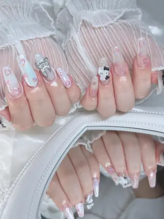 ロング カラー キッズ ネイル マツエク・マツパ アイブロウ merci nailのネイルデザイン