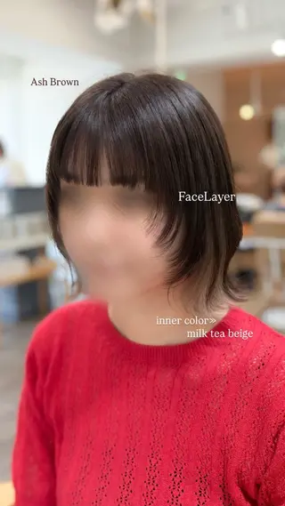 ミディアム ピンク・ラベンダー/ レイヤー/NANAのヘアスタイル