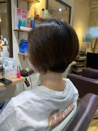 ショート カラー パーマ ヘアアレンジ メンズ キッズ 白髪世代特化 🌿飯塚京橋のヘアスタイル