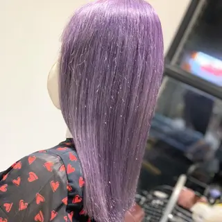 ミディアム カラー ヘアアレンジ 髪質改善×ハイトーン 中田啄也のヘアスタイル