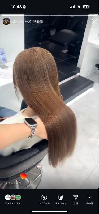 セミロング ブリーチなし暖色特化 ❤️kanata❤️のヘアスタイル