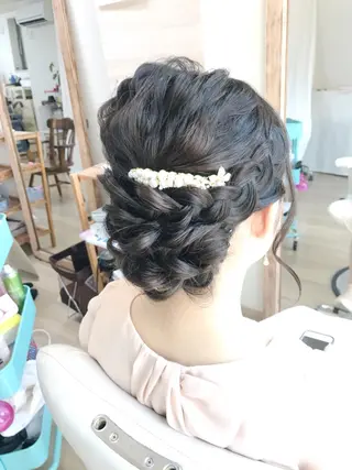 セミロング ヘアアレンジ 早朝✨ヘアセット 着付け/清水玲歌のヘアスタイル