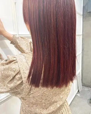 ロング カラー ヘアアレンジ 髪質改善カラー&TR 縮毛矯正/弱酸性矯正のヘアスタイル