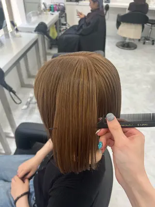 ミディアム カラー 💖似合わせカラー レイヤー💖縮毛矯正のヘアスタイル