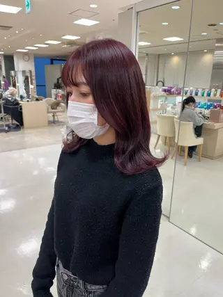 セミロング カラー 暖色専門美容師🎀 お客様満足度◎のヘアスタイル