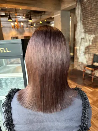 ミディアム MIYU透明感カラー ブリーチなしWカラーのヘアスタイル