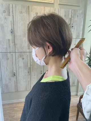 ショート カラー パーマ KAKKY/ショート レイヤー/千種/池下のヘアスタイル
