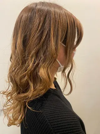 セミロング ヘアアレンジ 安澤 彩奈のヘアスタイル