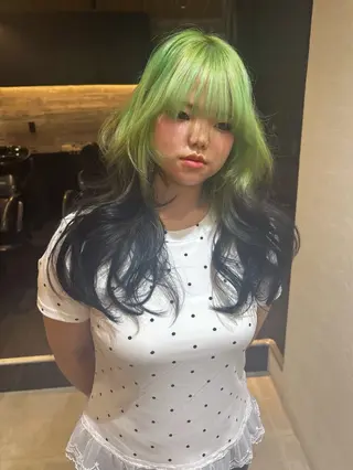 ロング レイヤーカット/韓国 /艶髪/ダブルカラーのヘアスタイル