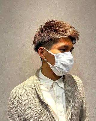 ショート カラー メンズ 北千住理容室バーバー 小堀悠作のヘアスタイル