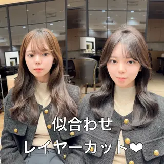 ロング カラー 新宿/レイヤー 顔周りカット溝手優太のヘアスタイル