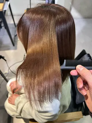 ミディアム 顔まわり／髪質改 善／白髪ぼかし／中山のヘアスタイル