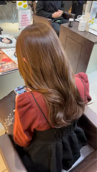 セミロング カラー 🤎韓国ヘア ベージュ まゆか🤎のヘアスタイル