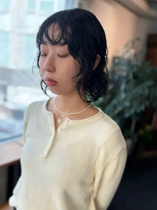 ミディアム カラー パーマ 優作 〜圧倒的信頼〜のヘアスタイル