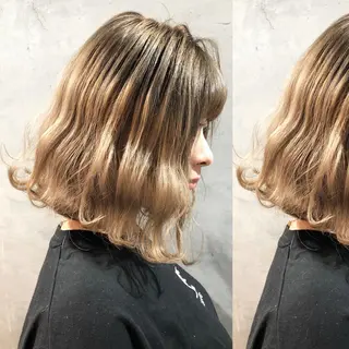 ミディアム カラー ツキノキ ミナのヘアスタイル