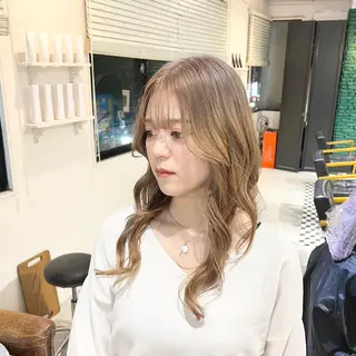 セミロング カラー 髪質改善/韓国ヘア 顔まわり特化yutoのヘアスタイル