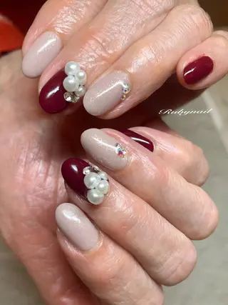 セミロング ネイル プライベートサロン Rubynailのネイルデザイン