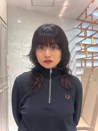 ミディアム パーマ かどた はるなのヘアスタイル