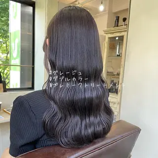 セミロング カラー ゆさこのか ダブルカラー／縮毛のヘアスタイル