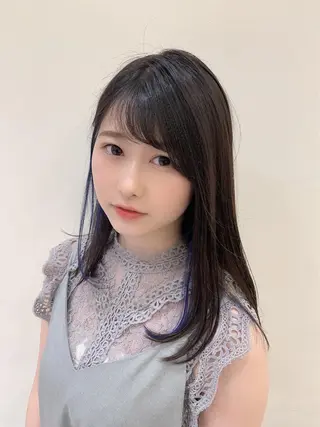 セミロング カラー 透明感カラー ボブ ミディアム 齊木勇人のヘアスタイル