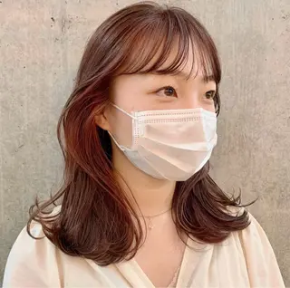 カラー green machida所属・暖色・ベージュ♡ nanoha itoのヘアスタイル