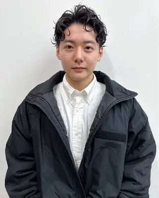 ショート パーマ メンズ 似合わせカット ケアパーマ喜来雅由のヘアスタイル