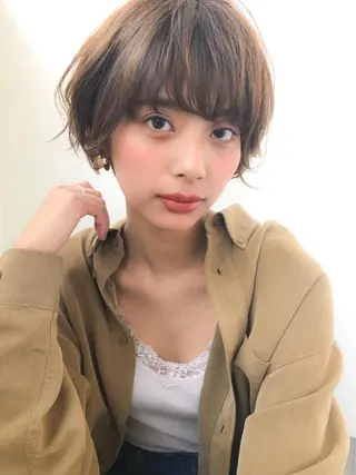 ショート カラー 大人っぽ♡上品な暖色 ♡ブリーチなし♡のヘアスタイル