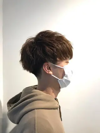 ショート カラー メンズ ニュアンスパーマ/ レイヤー/茶屋町のヘアスタイル