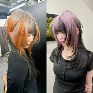 ロング カラー jyui/原宿 ハイトーン/デザインのヘアスタイル