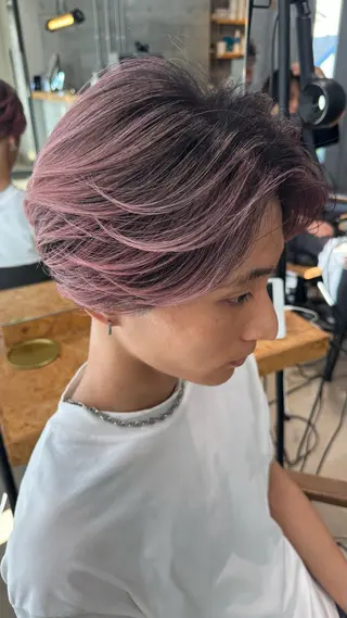 ショート カラー Kaho【mens/ ブリーチ/パーマ】のヘアスタイル