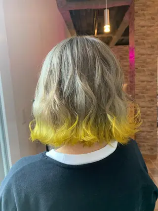 ミディアム カラー ヘアカラー&縮毛矯正 STAR☆RIVERのヘアスタイル