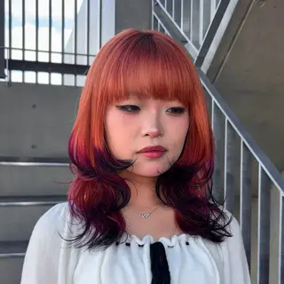 ミディアム カラー ツヤ髪ハイトーン ×レイヤー🌝リオのヘアスタイル