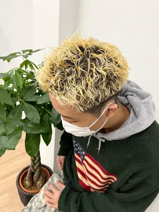 ショート カラー パーマ ヘアアレンジ メンズ 💎髪質改善特化💎 RUITOのヘアスタイル