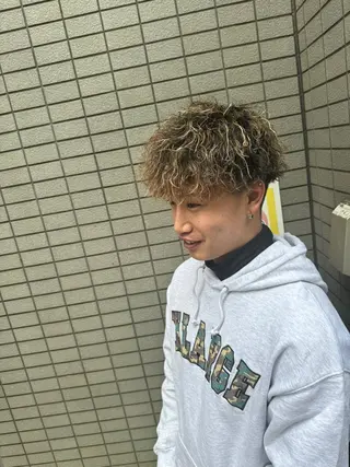 カラー パーマ メンズ 吉田 剛のヘアスタイル