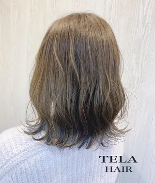ミディアム カラー ヘアアレンジ HUENEST アカデミーサロンのヘアスタイル