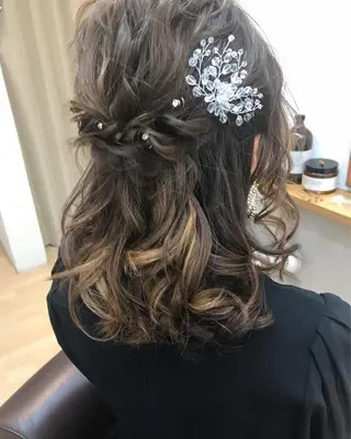ミディアム ヘアアレンジ クニモトハルナ ボブ/柔らかカラーのヘアスタイル