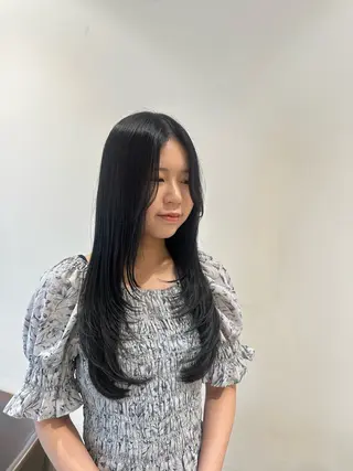 ロング ベージュカラー🤎 酸性縮毛矯正のヘアスタイル