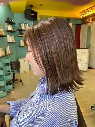 ミディアム 末石 智のヘアスタイル