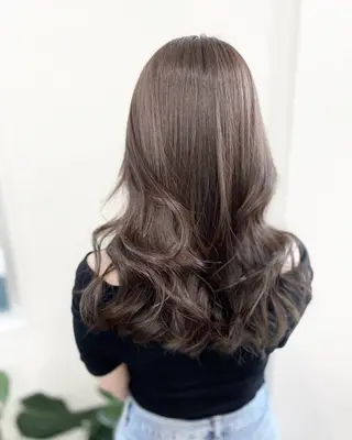 セミロング カラー 韓国風×透明感カラー 髪質改善オタベシンヤのヘアスタイル
