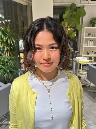 ミディアム パーマ 渚音 nanoのヘアスタイル