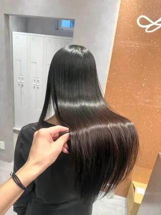 ロング カラー ヘアアレンジ 縮毛矯正/髪質改善/ ブリーチ毛/木元渓太のヘアスタイル