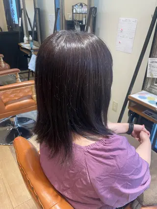ミディアム カラー 松尾 遥花のヘアスタイル