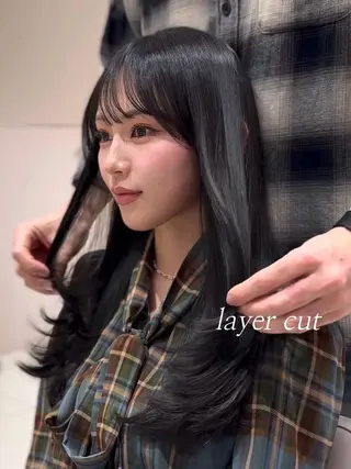 ロング カラー レイヤー/顔周り /透明感🩶高橋大のヘアスタイル