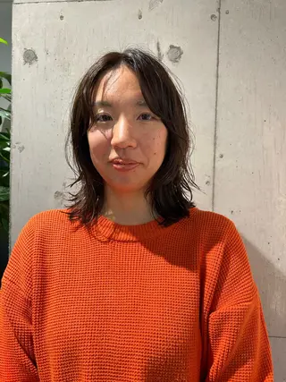 ミディアム パーマ ショートウルフくせ毛 お任せくださいのヘアスタイル