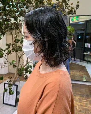 ミディアム パーマ 小川 光のヘアスタイル