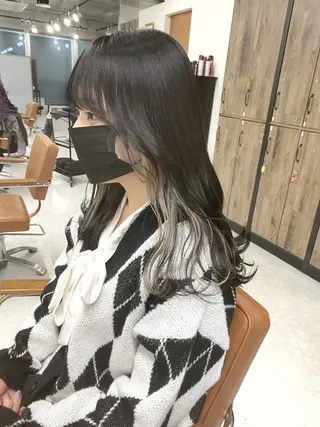 ミディアム カラー ヘアアレンジ 🌷FUKA🌷 まろやかハイトーンのヘアスタイル