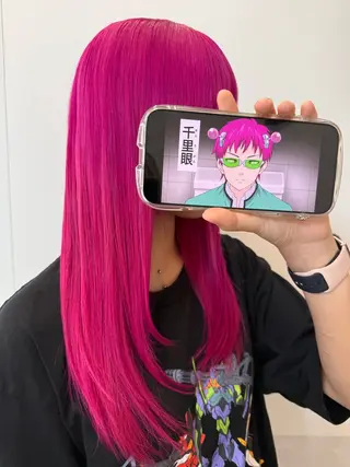 ロング カラー インナーカラー 推し ブリーチ 髪質改善のヘアスタイル
