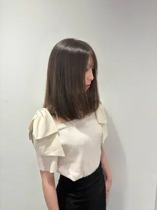 ミディアム カラー 中山 ちかのヘアスタイル