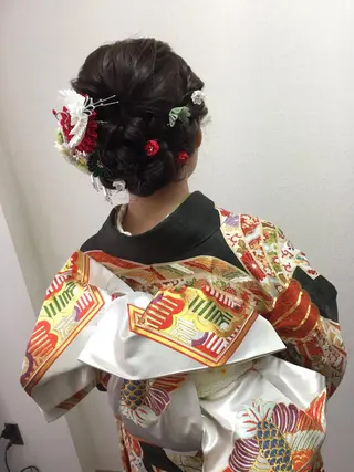 ショート ミディアム セミロング ロング ヘアアレンジ 早朝✨ヘアセット 着付け/清水玲歌のヘアスタイル