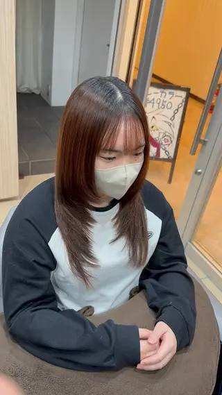 セミロング レイヤーカット/ 縮毛矯正/海音のヘアスタイル